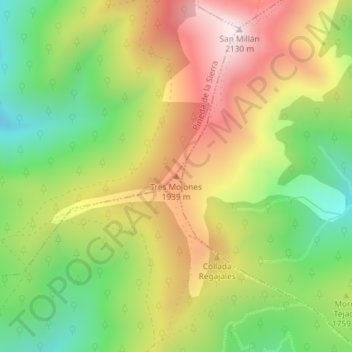Tres Mojones topographic map, elevation, terrain