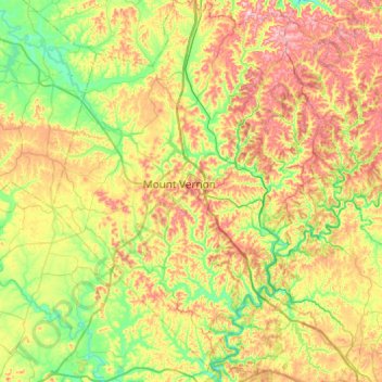 Rockcastle County topographic map, elevation, terrain