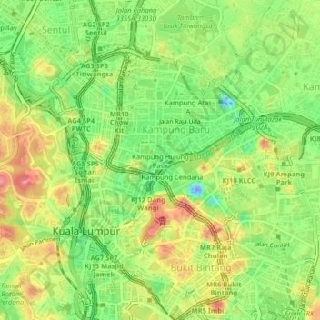 Kampung Hujung Pasir topographic map, elevation, terrain