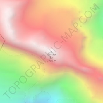 Batura Sar topographic map, elevation, terrain