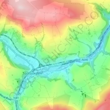 Cross Stone topographic map, elevation, terrain