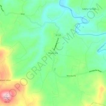Mount Airy topographic map, elevation, terrain