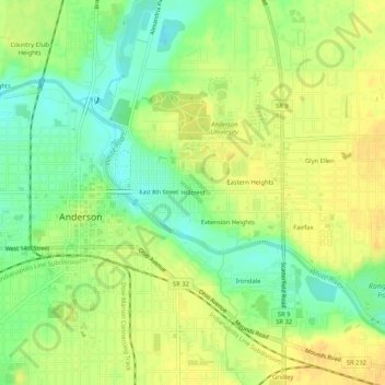 Hillcrest topographic map, elevation, terrain