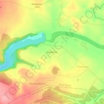 Dhurkonta topographic map, elevation, terrain