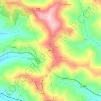 Melito topographic map, elevation, terrain