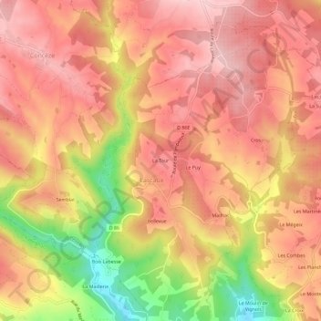 La Tour topographic map, elevation, terrain