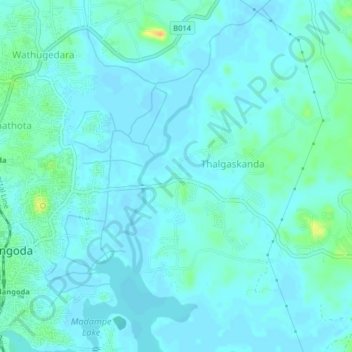 Thalgasgoda topographic map, elevation, terrain