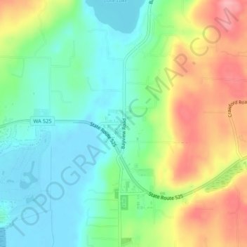 Bayview topographic map, elevation, terrain