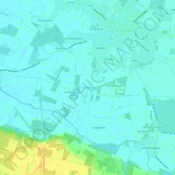 Les Allots topographic map, elevation, terrain