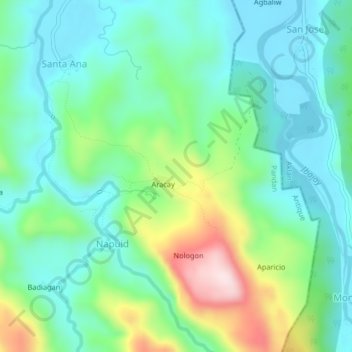 Yawan topographic map, elevation, terrain