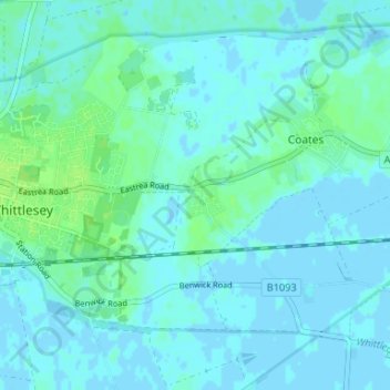 Eastrea topographic map, elevation, terrain