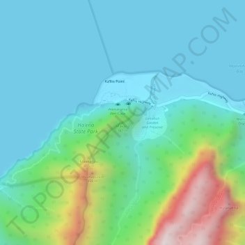 Makana topographic map, elevation, terrain
