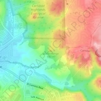 Stone Henge topographic map, elevation, terrain