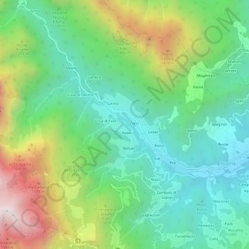 Benetti topographic map, elevation, terrain