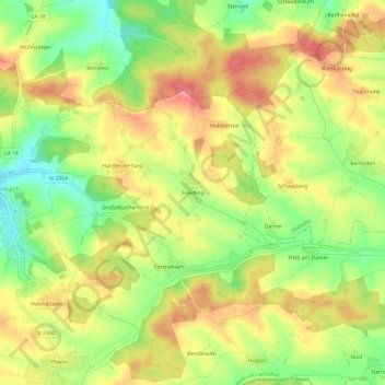 Freidling topographic map, elevation, terrain