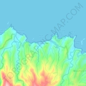 Calibishie topographic map, elevation, terrain
