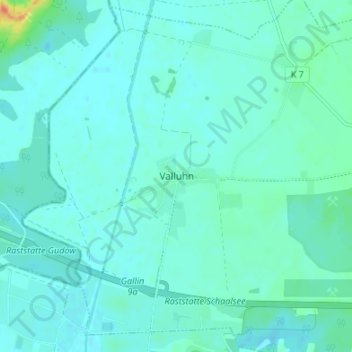 Valluhn topographic map, elevation, terrain