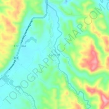 Caridad topographic map, elevation, terrain