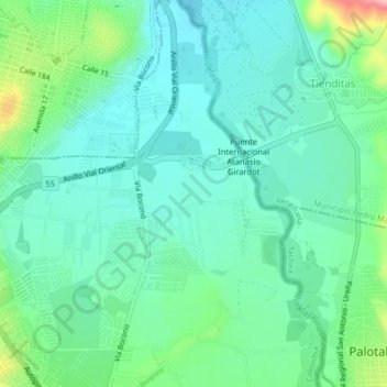 Los Trapiches topographic map, elevation, terrain