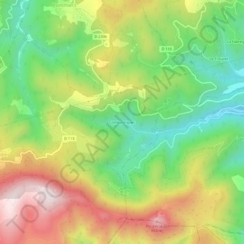 Conduzorgues topographic map, elevation, terrain