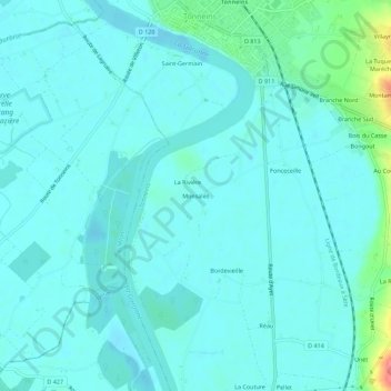 Monsalès topographic map, elevation, terrain