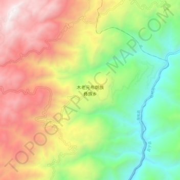 木老元布朗族彝族乡 topographic map, elevation, terrain