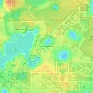 Loch Lommond topographic map, elevation, terrain