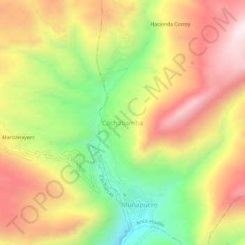 Cochabamba topographic map, elevation, terrain