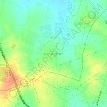 Osman Nagar topographic map, elevation, terrain