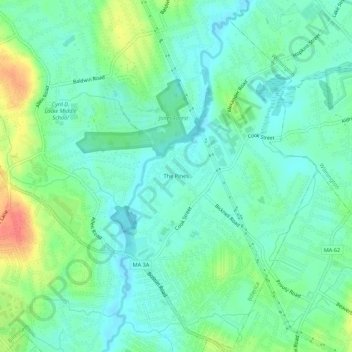 The Pines topographic map, elevation, terrain