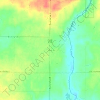 Colburn topographic map, elevation, terrain