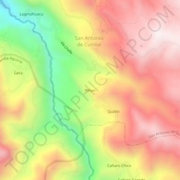 Piñan topographic map, elevation, terrain
