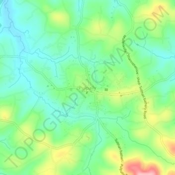 Pulpally topographic map, elevation, terrain