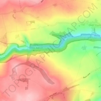 Lathkill Dale topographic map, elevation, terrain