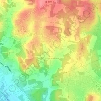 Hermitage topographic map, elevation, terrain