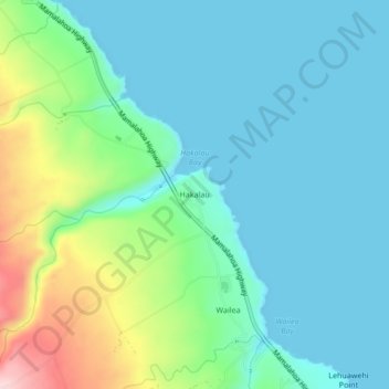 Hakalau topographic map, elevation, terrain