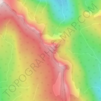 Bentz Peak topographic map, elevation, terrain