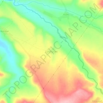 Cumhuriyet topographic map, elevation, terrain