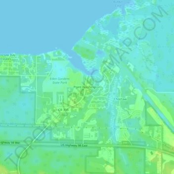 Point Washington topographic map, elevation, terrain