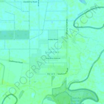 South Point topographic map, elevation, terrain