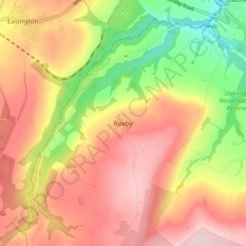 Roxby topographic map, elevation, terrain