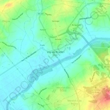 Ponte topographic map, elevation, terrain