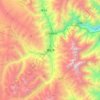 康定市 topographic map, elevation, terrain