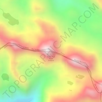 Cordillera Vilcabamba Norte High Point topographic map, elevation, terrain