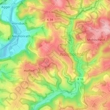 Oberstesiefen topographic map, elevation, terrain