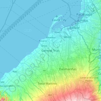 General Trias topographic map, elevation, terrain