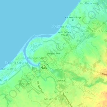 Precious Ville topographic map, elevation, terrain