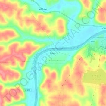 Beckett topographic map, elevation, terrain