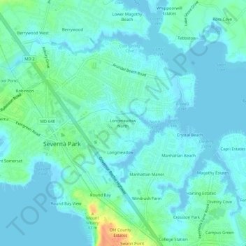 Longmeadow North topographic map, elevation, terrain