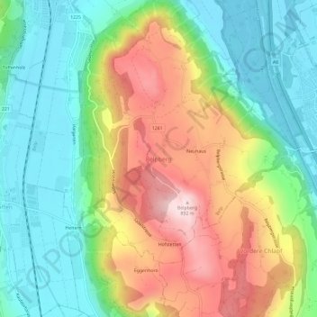 Belpberg topographic map, elevation, terrain
